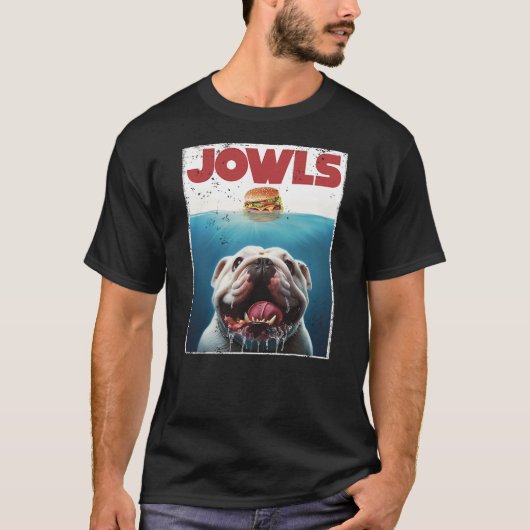 Funny English Bulldog Jowls British Bully Burger D Tシャツ (正面)
