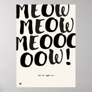 Funny English Cat Quote Art Print ポスター