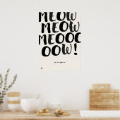Funny English Cat Quote Art Print ポスター (キッチン)