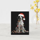 Funny English Setter Christmas Graphics Dog Lights カード (黄色い花)