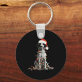 Funny English Setter Christmas Graphics Dog Lights キーホルダー (正面)