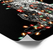 Funny English Setter Christmas Graphics Dog Lights ポスター (角)