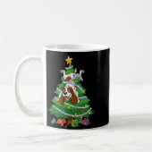Funny English Springer Spaniel Dog Christmas Tree コーヒーマグカップ (左)