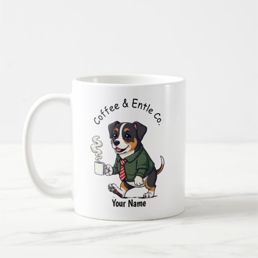 Funny Entlebucher Mountain Business Suit Coffee コーヒーマグカップ (左)