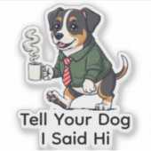 Funny Entlebucher Mountain Business Suit Coffee シール (正面)