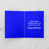 Funny Equestrian Blue Western Cute Horse Birthday  カード (内部)
