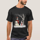 Funny Er Spaniel Dog In The Snow Tree Christmas Wi Tシャツ (正面)