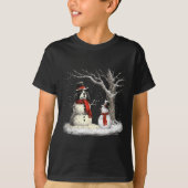 Funny Er Spaniel Dog In The Snow Tree Christmas Wi Tシャツ (正面)
