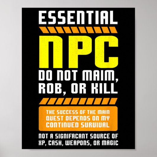 Funny Essential Npc Gamer And Gaming Non Player Ch ポスター (正面)