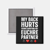 Funny Euchre Art For Men Women Euchre Partner Euch マグネット (正面/裏面)