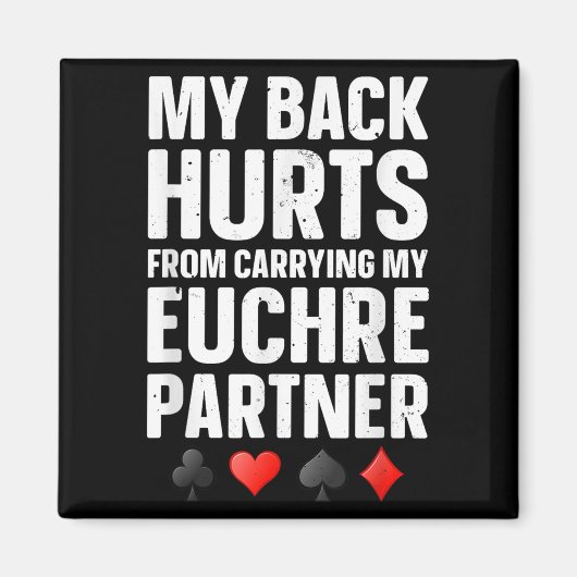 Funny Euchre Art For Men Women Euchre Partner Euch マグネット (正面)