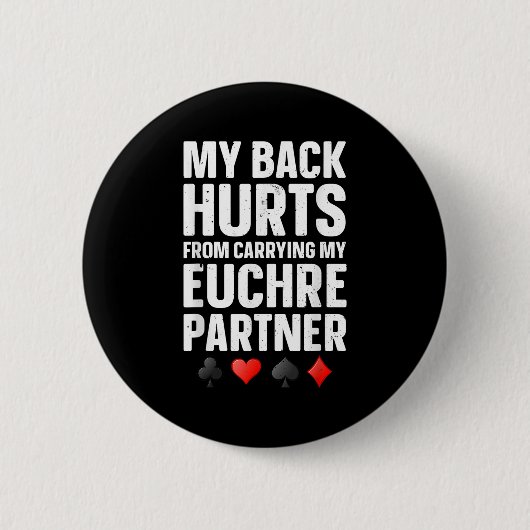 Funny Euchre Art For Men Women Euchre Partner Euch 缶バッジ (正面)