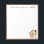 Funny "Everything I touch turns to sold" Realtor ノートパッド<br><div class="desc">This funny notepad is the perfect gift for any real estate agent. Encourage your favorite realtor (or yourself!) with the motivational quote "Everything I touch turns to sold." This brown & white notepad features a mix of print & script fonts and a graphic of a house. The unlined design makes...</div>