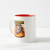  Funny Everything Is Fine Trash Can Mug ツートーンマグカップ (正面左)