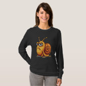 Funny evil grimace, cartoon snail with bad mood tシャツ (正面フル)
