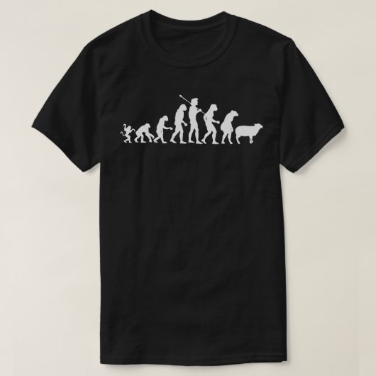 Funny Evolution Man Evolved Into Sheep  Tシャツ (デザイン正面)