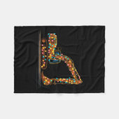 Funny Excavator Christmas Graphics Lights Lover フリースブランケット (正面(横))