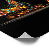 Funny Excavator Christmas Graphics Lights Lover  ポスター (角)