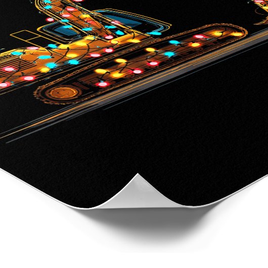 Funny Excavator Christmas Graphics Lights Lover  ポスター (角)