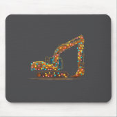 Funny Excavator Christmas Graphics Lights Lover  マウスパッド (正面)