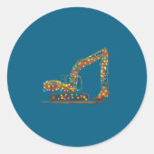 Funny Excavator Christmas Graphics Lights Lover  ラウンドシール (正面)