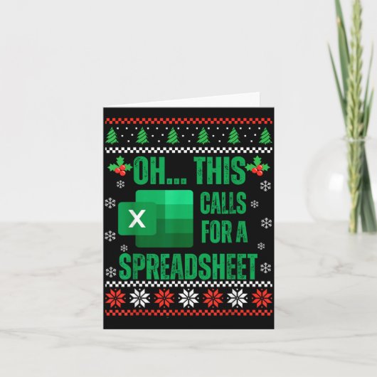 Funny Excel Spreadsheets Christmas Sweater Lover A カード (正面)
