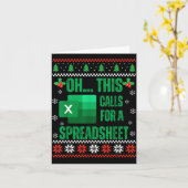 Funny Excel Spreadsheets Christmas Sweater Lover A カード (黄色い花)
