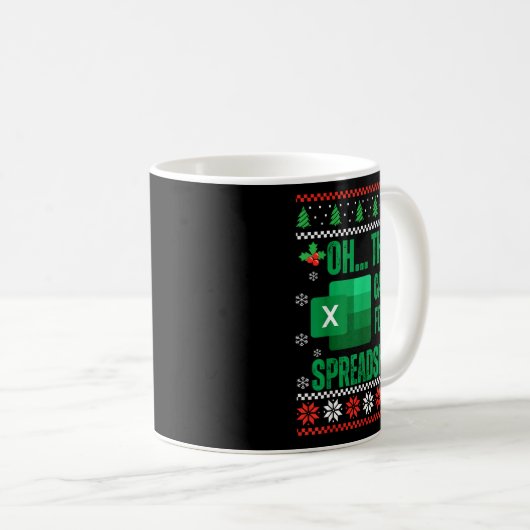 Funny Excel Spreadsheets Christmas Sweater Lover A コーヒーマグカップ (正面右)