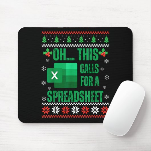 Funny Excel Spreadsheets Christmas Sweater Lover A マウスパッド (マウス)