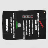 Funny Excuses Classic Black and White  ゴルフタオル (横)