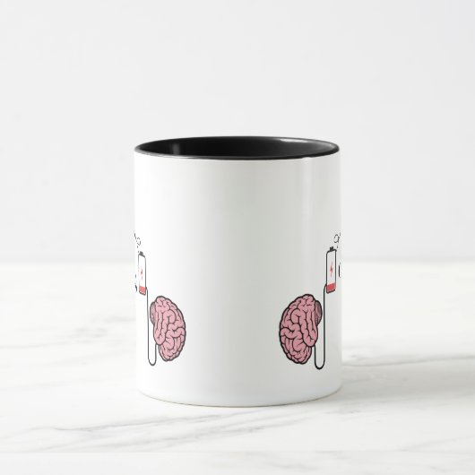 Funny Exhausted Brain Coffee Mug マグカップ (中央)