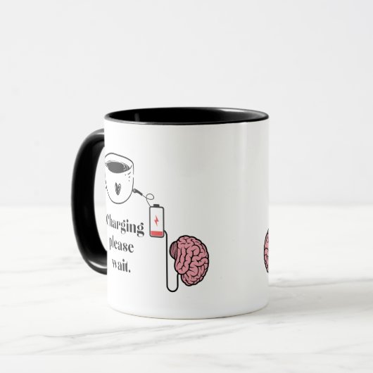 Funny Exhausted Brain Coffee Mug マグカップ (正面左)