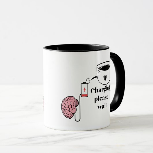Funny Exhausted Brain Coffee Mug マグカップ (正面右)