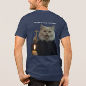 Funny Exorcist Cat Shirt - The Power Of Catnip Com トライブレンドTシャツ (裏面)