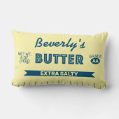 Funny Extra Salty Stick of Butter Personalized ランバークッション (裏面)