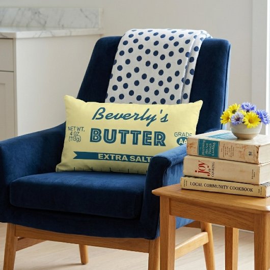Funny Extra Salty Stick of Butter Personalized ランバークッション