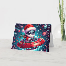 Funny Extratressial Santa Christmas シーズンカード