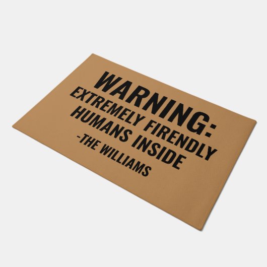 Funny 'Extremely Friendly Humans' Custom Doormat ドアマット (アングル)