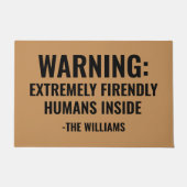 Funny 'Extremely Friendly Humans' Custom Doormat ドアマット (正面)
