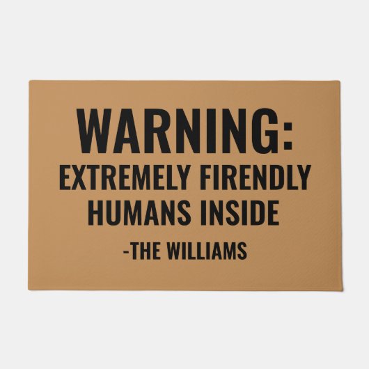 Funny 'Extremely Friendly Humans' Custom Doormat ドアマット (正面)