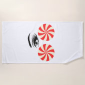 Funny Eye Candy Beach Towel for Women ビーチタオル (正面)