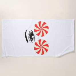 Funny Eye Candy Beach Towel for Women ビーチタオル