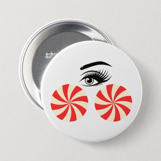 Funny Eye Candy Button for Women 缶バッジ (正面&裏面)