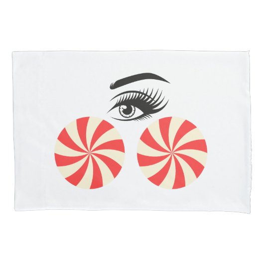 Funny Eye Candy Pillowcase for Women - Bedroom Fun 枕カバー (正面)