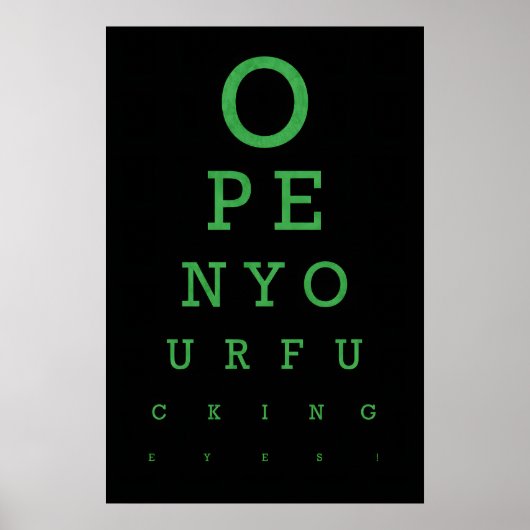 Funny Eye Test Art Print Political Slogan Poster ポスター (正面)