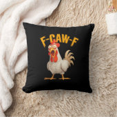 Funny F-Awk-F Chicken F-Caw-F Rooster Pun Retro Vi クッション (ブランケット)