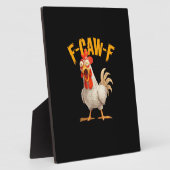 Funny F-Awk-F Chicken F-Caw-F Rooster Pun Retro Vi フォトプラーク (側面)