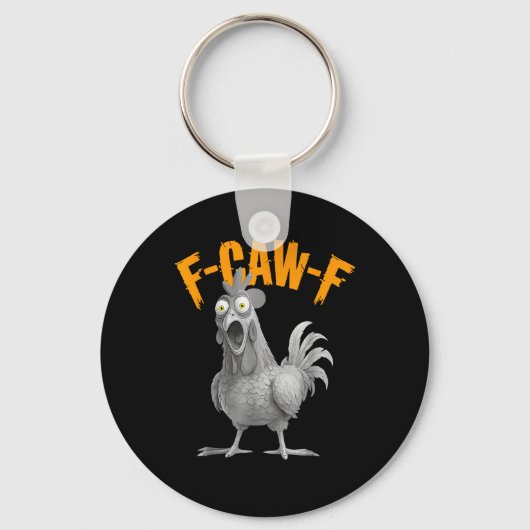 Funny F Caw F Chicken Classic Retro Style キーホルダー (正面)
