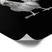 Funny F Caw F Chicken Classic Retro Style ポスター (角)