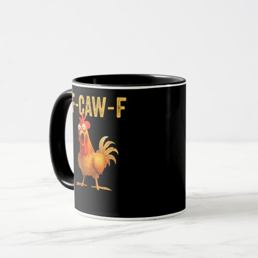 Funny F-Caw-F Chicken Creative Casual マグカップ (正面左)